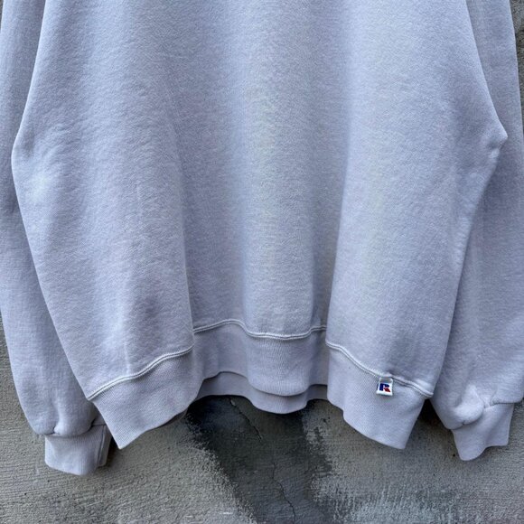 90's Russell Athletic Faded Egg Shell White Crewneck Sweatshirt - Picture 5 of 6